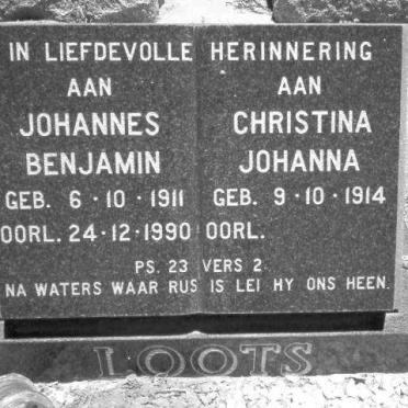 LOOTS Johannes Benjamin 1911-1990 &amp; Christina Johanna 1914-