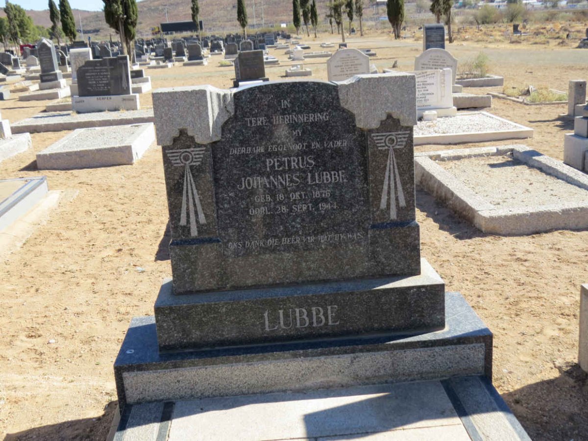 LUBBE Petrus Johannes 1876-1944