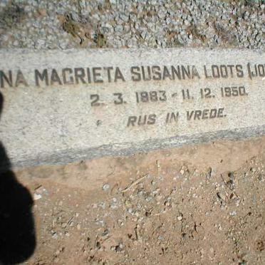 LOOTS Anna Magrieta Susanna nee JOUBERT 1883-1950