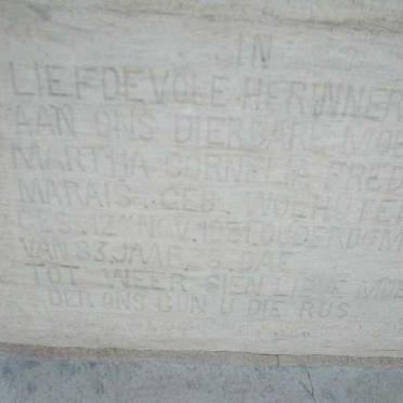 MARAIS Martha Cornelia Fredrika nee WOLHUTER -1931