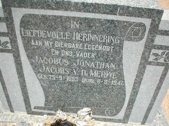 MERWE Jacobus Jonathan Jacobs, v.d. 1893-1941