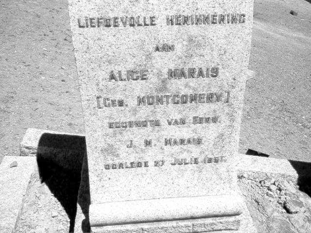 MARAIS Alice nee MONTGOMERY -1951