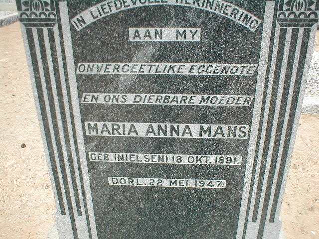 MANS Maria Anna nee NIELSEN 1891-1947