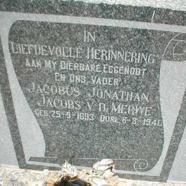 MERWE Jacobus Jonathan Jacobs, v.d. 1893-1941
