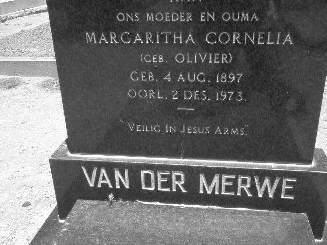 MERWE Margaritha Cornelia, van der nee OLIVIER 1897-1973