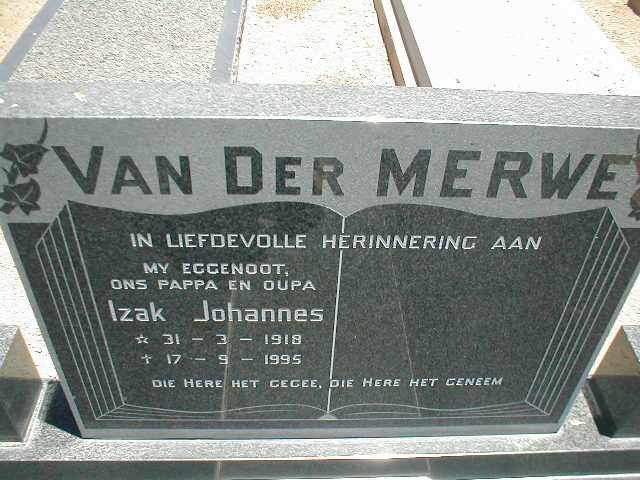 MERWE Izak Johannes, van der 1918-1995