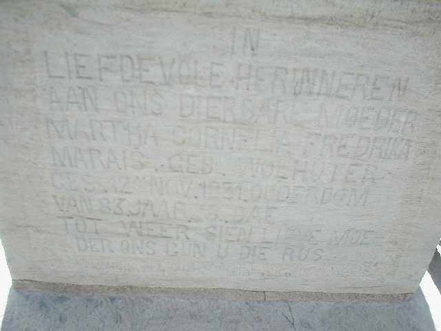 MARAIS Martha Cornelia Fredrika nee WOLHUTER -1931