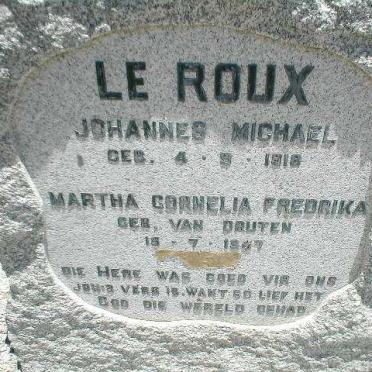 ROUX Johannes Michael, le 1918- &amp; Martha Cornelia Fredrika VAN DRUTEN 1907-