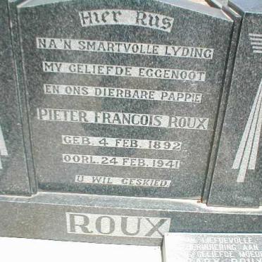 ROUX Pieter Francois 1892-1941