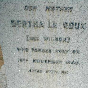 ROUX Bertha nee WILSON, le  -1949