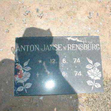 RENSBURG Anton, Janse v. 1974-1974