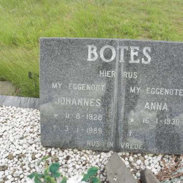 BOTES Johannes 1928-1989 &amp; Anna 1930-