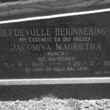 ? Jacomina Magrietha nee VAN HEERDEN 1943-1980