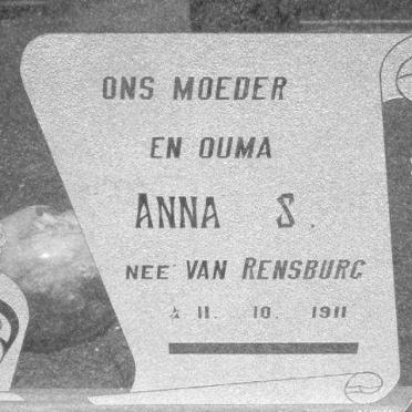 ? Anna S. nee VAN RENSBURG 1911-