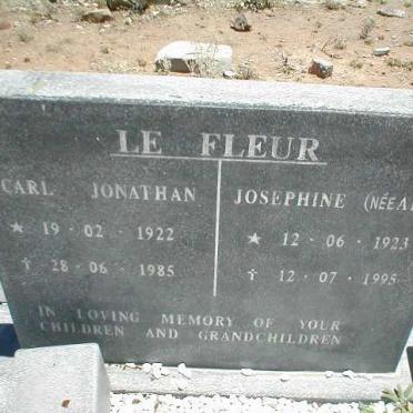FLEUR Carl Jonathan, le 1922-1985 &amp; Josephine ADAMS 1923-1995