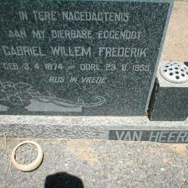 HEERDEN Gabriel Willem Frederik, van 1874-1959