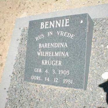 KRÜGER Barendina Wilhelmina 1905-1981