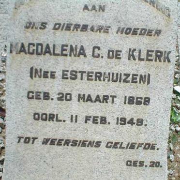 KLERK Magdalena C., de nee ESTERHUIZEN 1868-1949