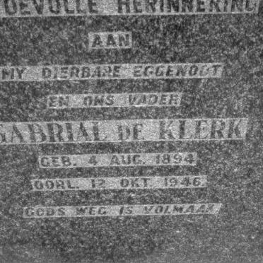 KLERK Gabrial, de 1894-1946