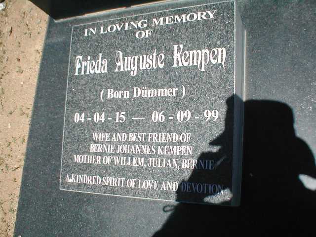 KEMPEN Frieda Auguste nee DRÜMMER 1915-1999