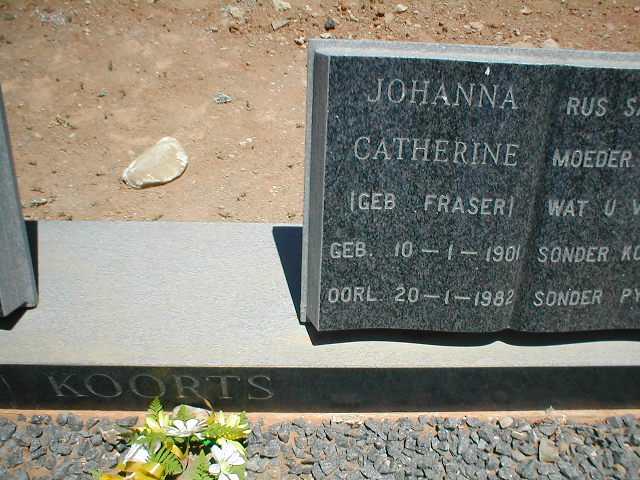 KOORTS Johanna Catherine nee FRASER 1901-1982