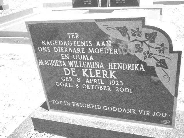 KLERK Magrieta Willemina Hendrika, de 1923-2001