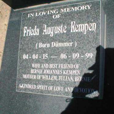 KEMPEN Frieda Auguste nee DRÜMMER 1915-1999
