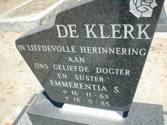 KLERK Emmerentia S., de 1963-1985