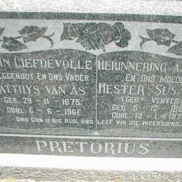 PRETORIUS Matthys, Van As 1875-1961 &amp; Hester Susanna VENTER 1885-1978