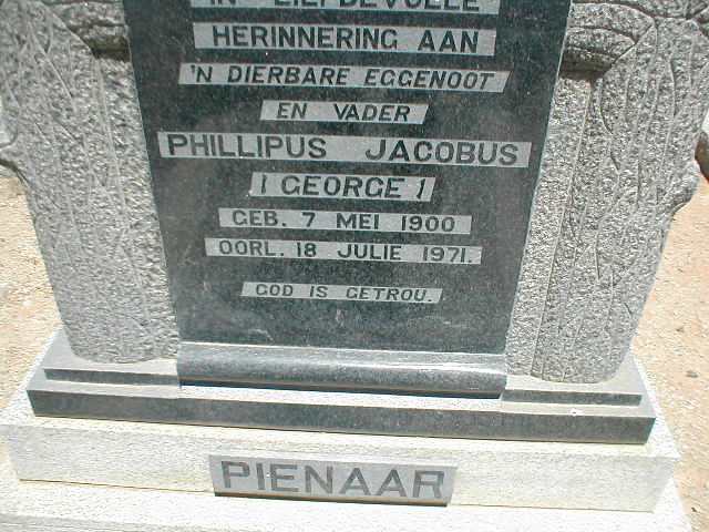 PIENAAR Phillipus Jacobus 1900-1971
