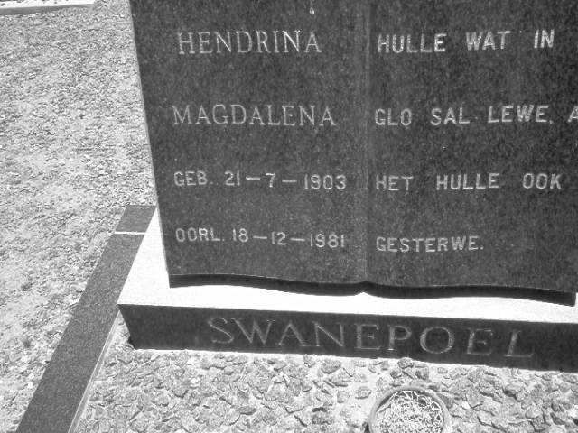SWANEPOEL Hendrina Magdalina 1903-1981