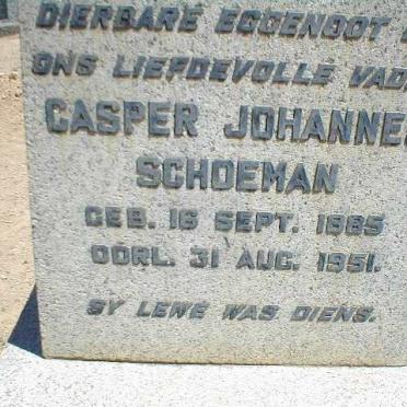 SCHOEMAN Casper Johannes 1885-1951