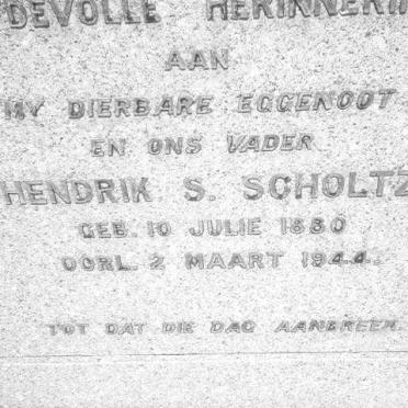 SCHOLTZ Hendrik S. 1880-1944