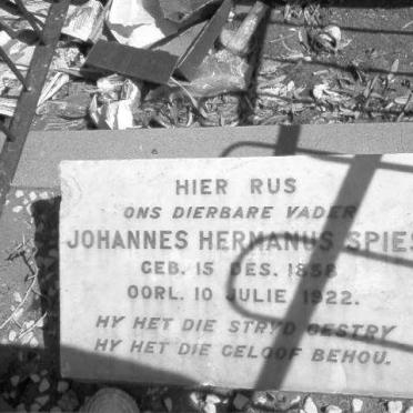 SPIES Johannes Hermanus 1858-1922