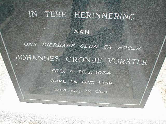 VORSTER Johannes Cronje 1934-1959