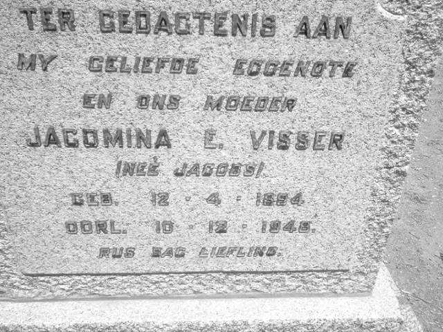 VISSER Jacomina E. nee JACOBS 1894-1948