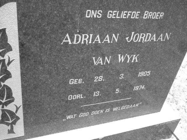 WYK Adriaan Jordaan, van 1905-1974
