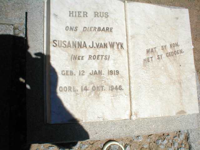 WYK Susanna J., van nee ROETS 1919-1946