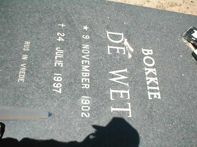 WET Bokkie, de 1902-1997