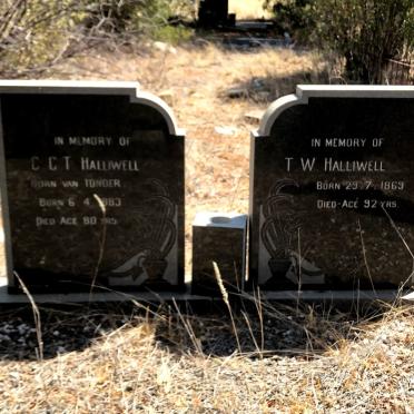 HALLIWELL T.W. 1869- &amp; C.C.T. VAN TONDER 1883-