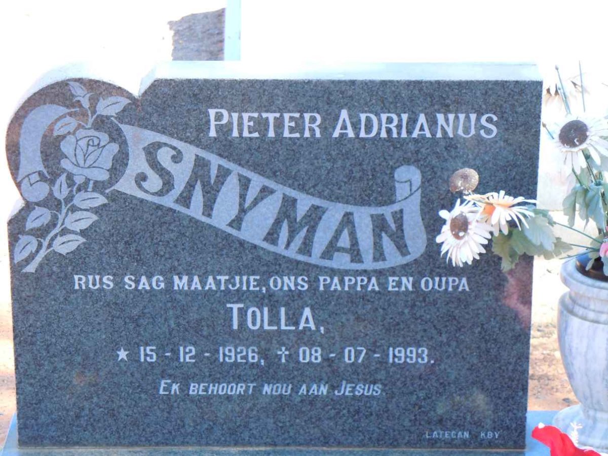 SNYMAN Pieter Adrianus 1926-1993