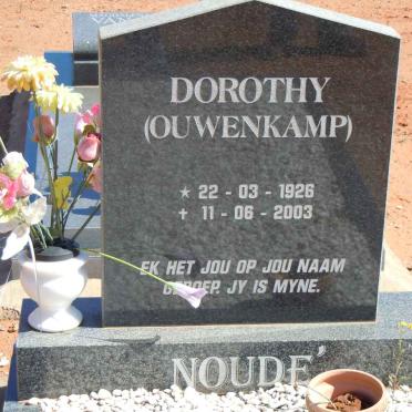 NOUDÉ Dorothy nee OUWENKAMP 1926-2003