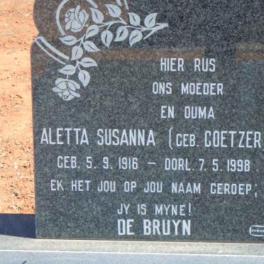 BRUYN Aletta Susanna, de nee COETZER 1916-1998
