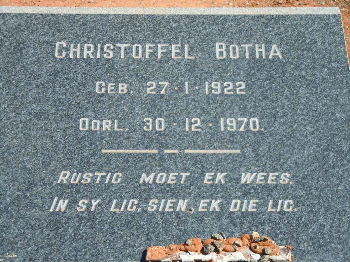 BOTHA Christoffel 1922-1970