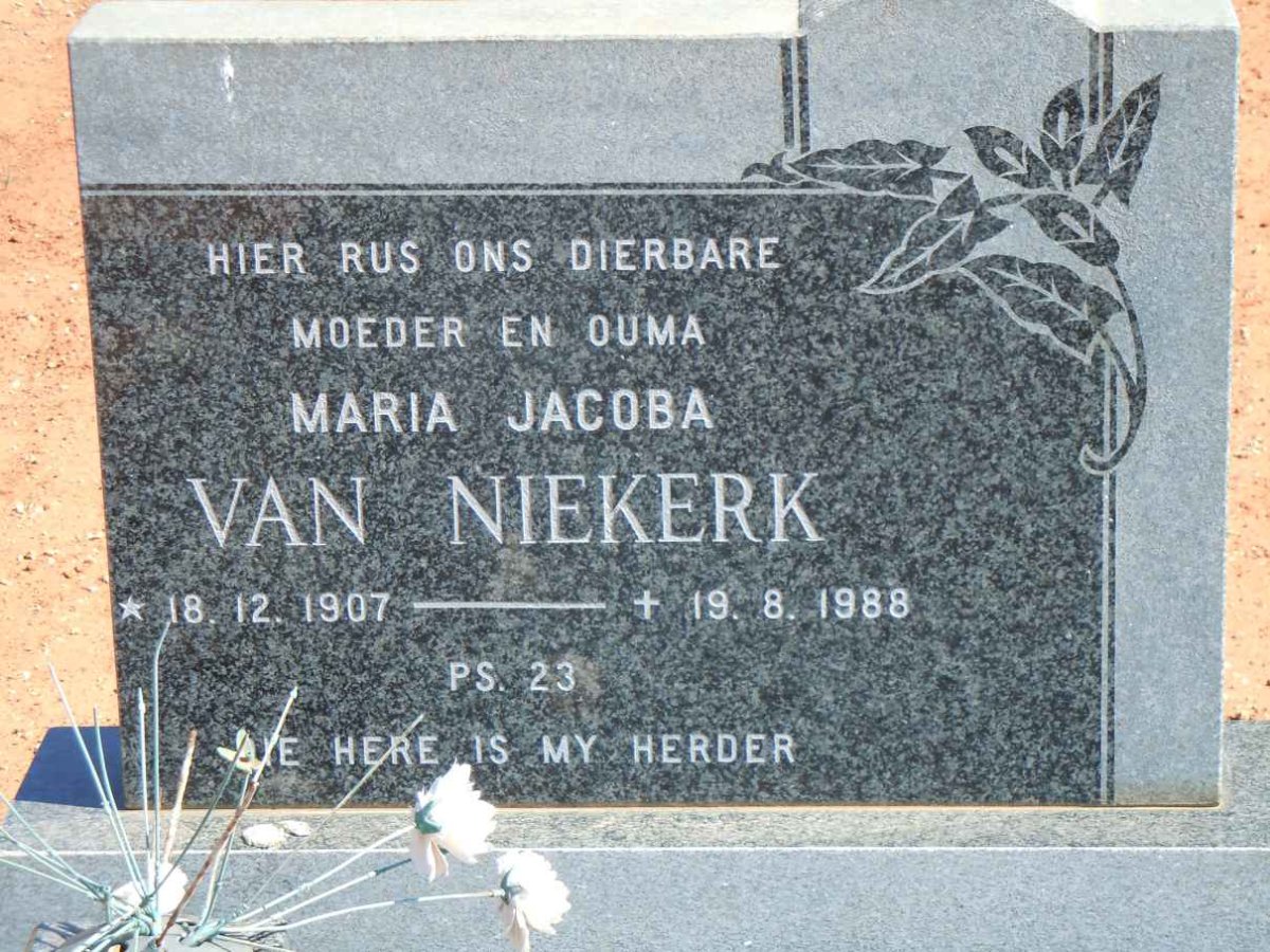 NIEKERK Maria Jacoba, van 1907-1988