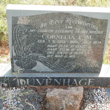 DUVENHAGE Cornelia F.M. 1905-1974
