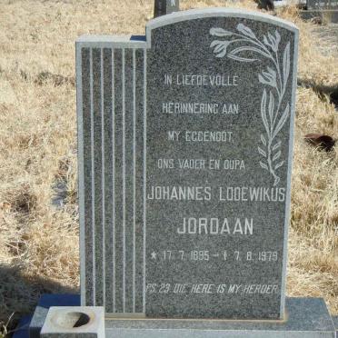 JORDAAN Johannes Lodewikus 1895-1979