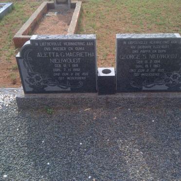 NIEWOUDT George S. 1914-1967 &amp; Aletta G. Magrietha 1919-1992