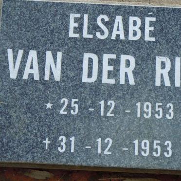 RIET Elsabé, van der 1953-1953