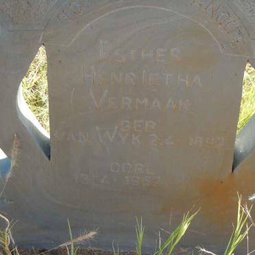 VERMAAK Esther Henrietha nee VAN WYK 1892-1962